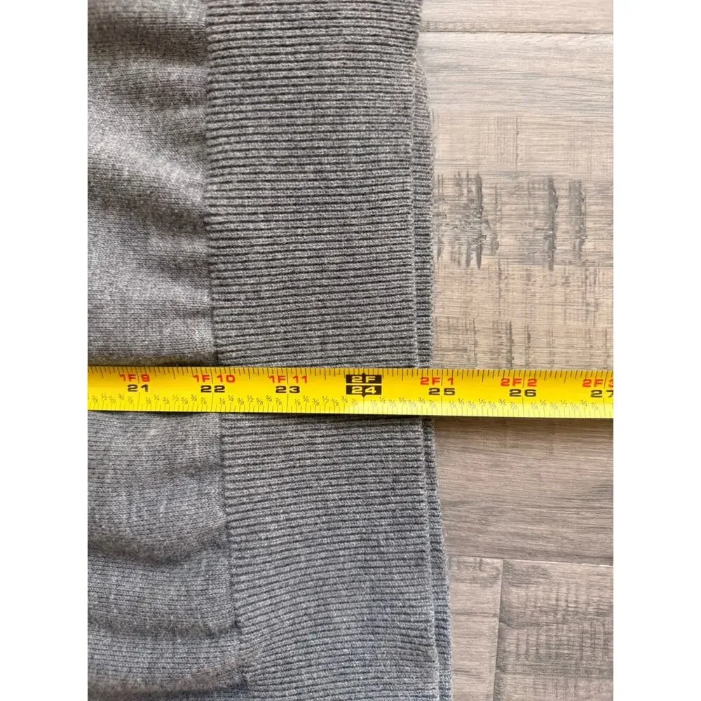 Banana Republic Men’s 1/4 Zip Sweater Gray Striped Pima Cotton Wool Pullover M